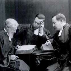 Les pasteurs Émile Roberty, Wilfred Monod et John Viénot.