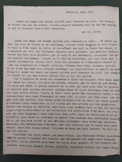 Première page des notes de la prédication du pasteur Bertrand, Noël 1940.