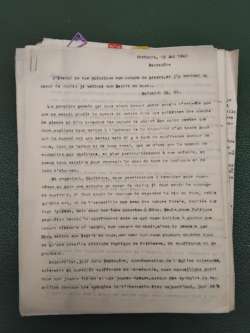 Première page des notes de la prédication de Pentecôte 1940.